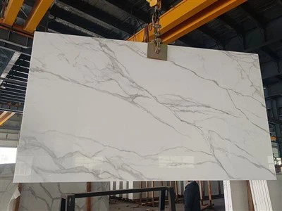 Kaca Nano Vena Calacatta Marmer Buatan Buatan