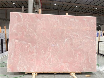 Lempengan Marmer Onyx Merah Muda dengan Harga Pabrik Untuk Dalam Ruangan
